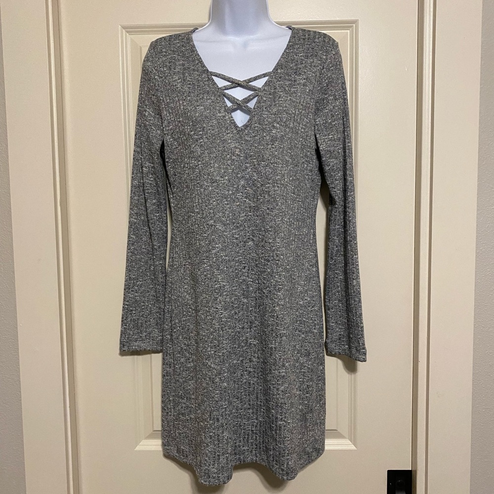 Knit V Neck Dress